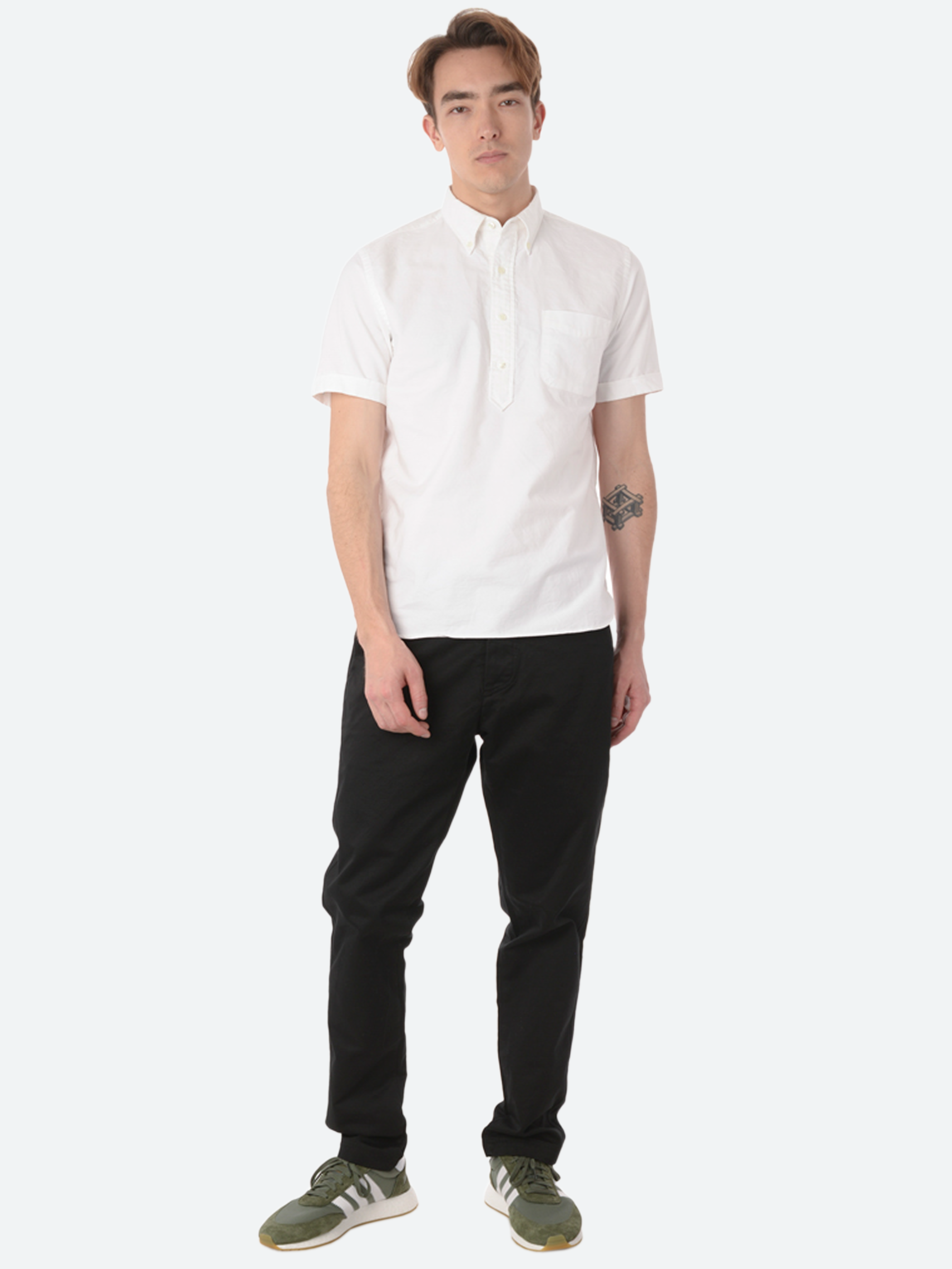 Oxford Pullover Short Sleeve Button-Down Shirt