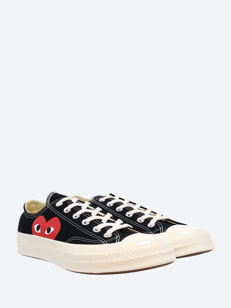 Comme des Garçons PLAY Red Heart Chuck 70 Low Top in Black