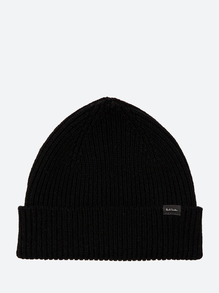 Paul Smith Cashmere-Blend Ribbed Beanie Hat in Black – gravitypope