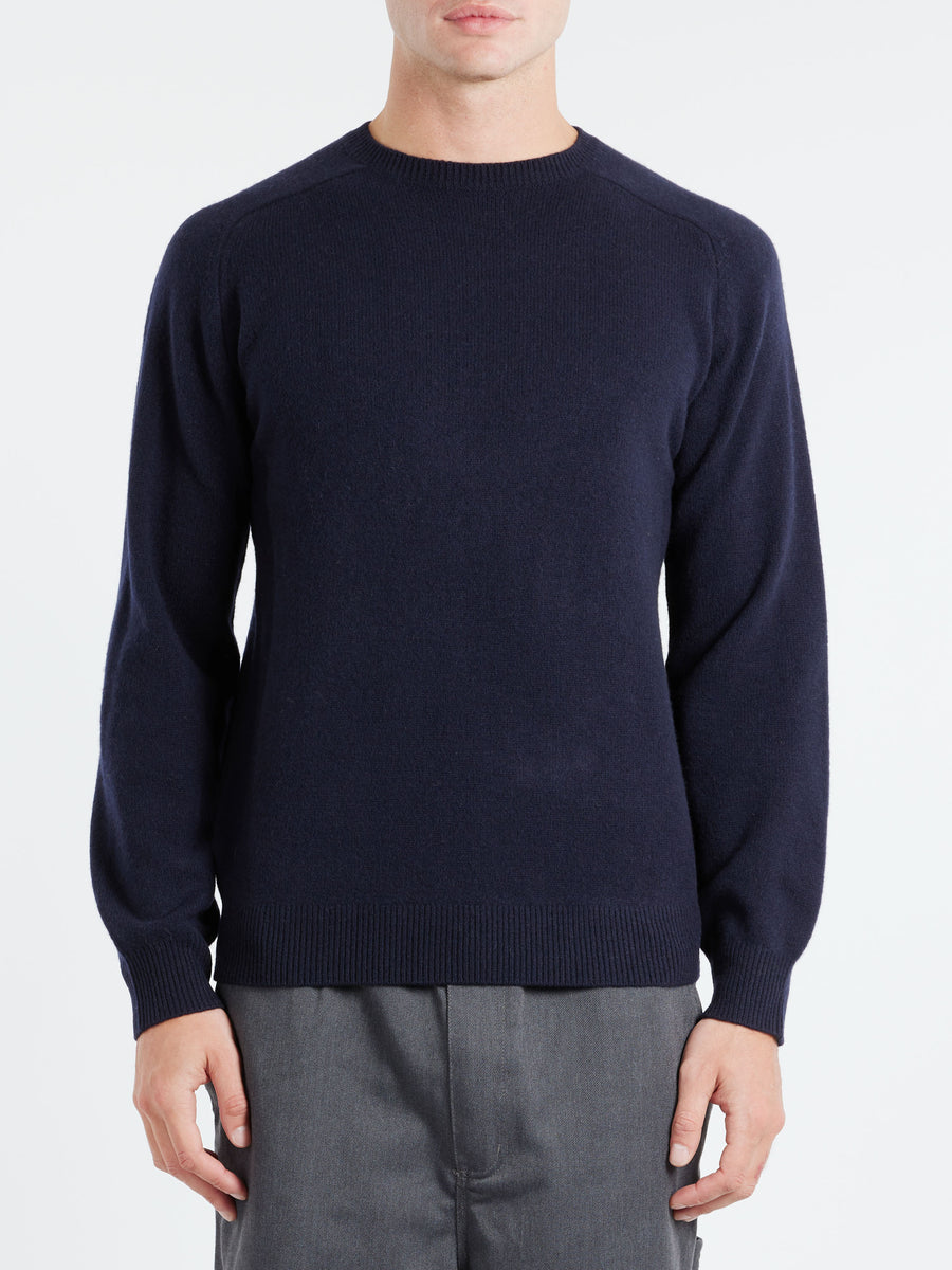BEAMS PLUS - 9g Crew Knit in Navy – gravitypope