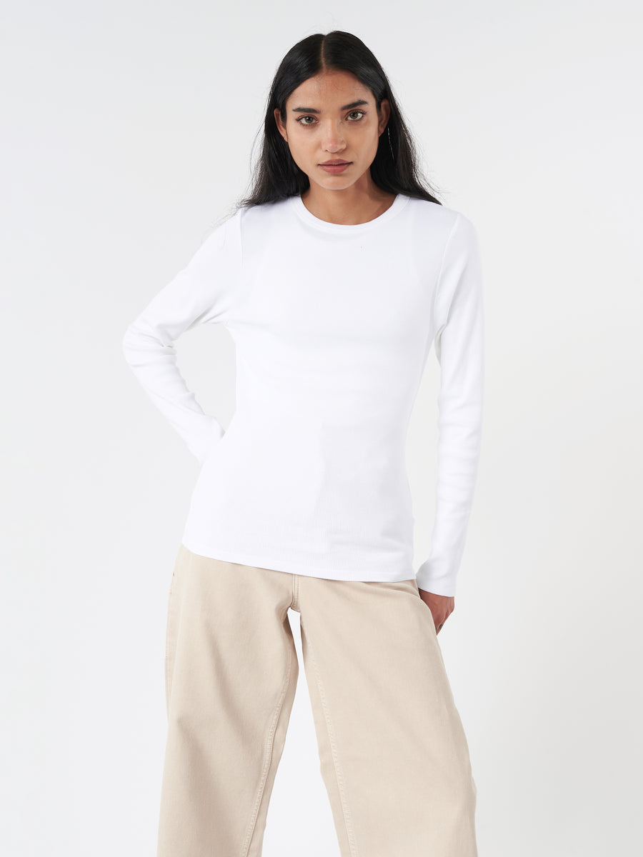 Colorful Standard - Women Organic Rib Long Sleeve Tee in Optical