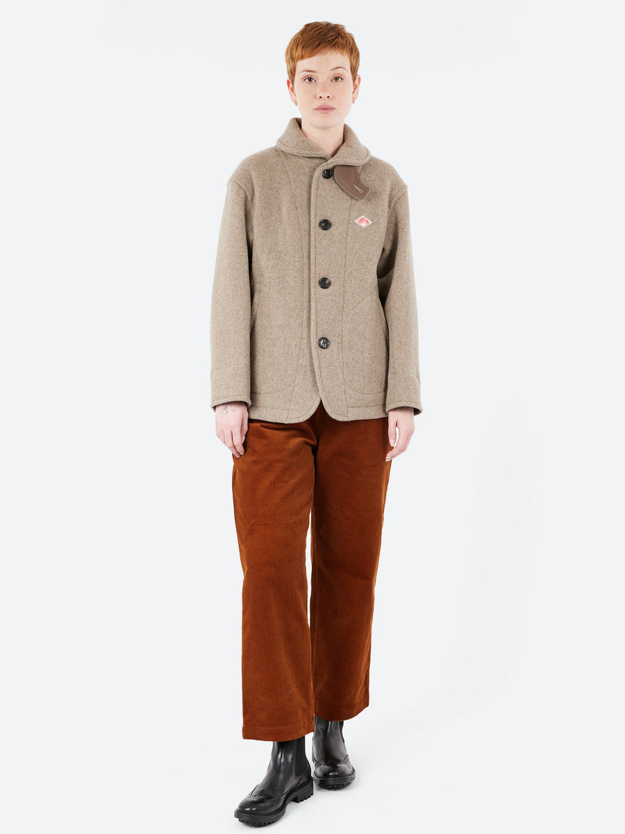 DANTON/レディース/ROUND COLLAR JACKET Wool Blend Round Collar Jacket — Charcoal – La Garçonne