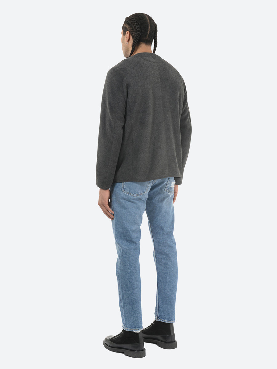 Danton - Collarless Fleece Jacket in Charcoal – gravitypope