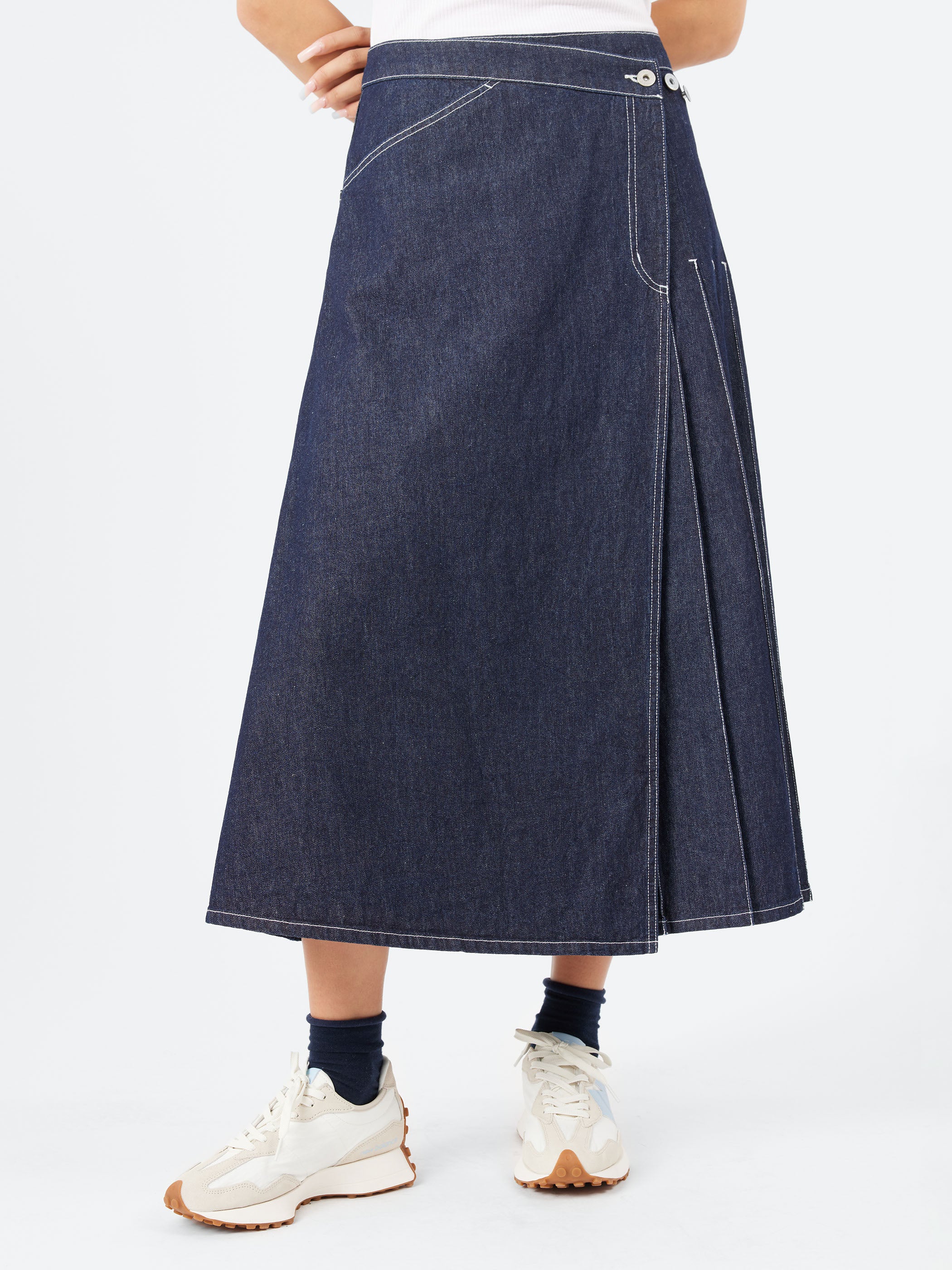 Pleated Wrap Skirt