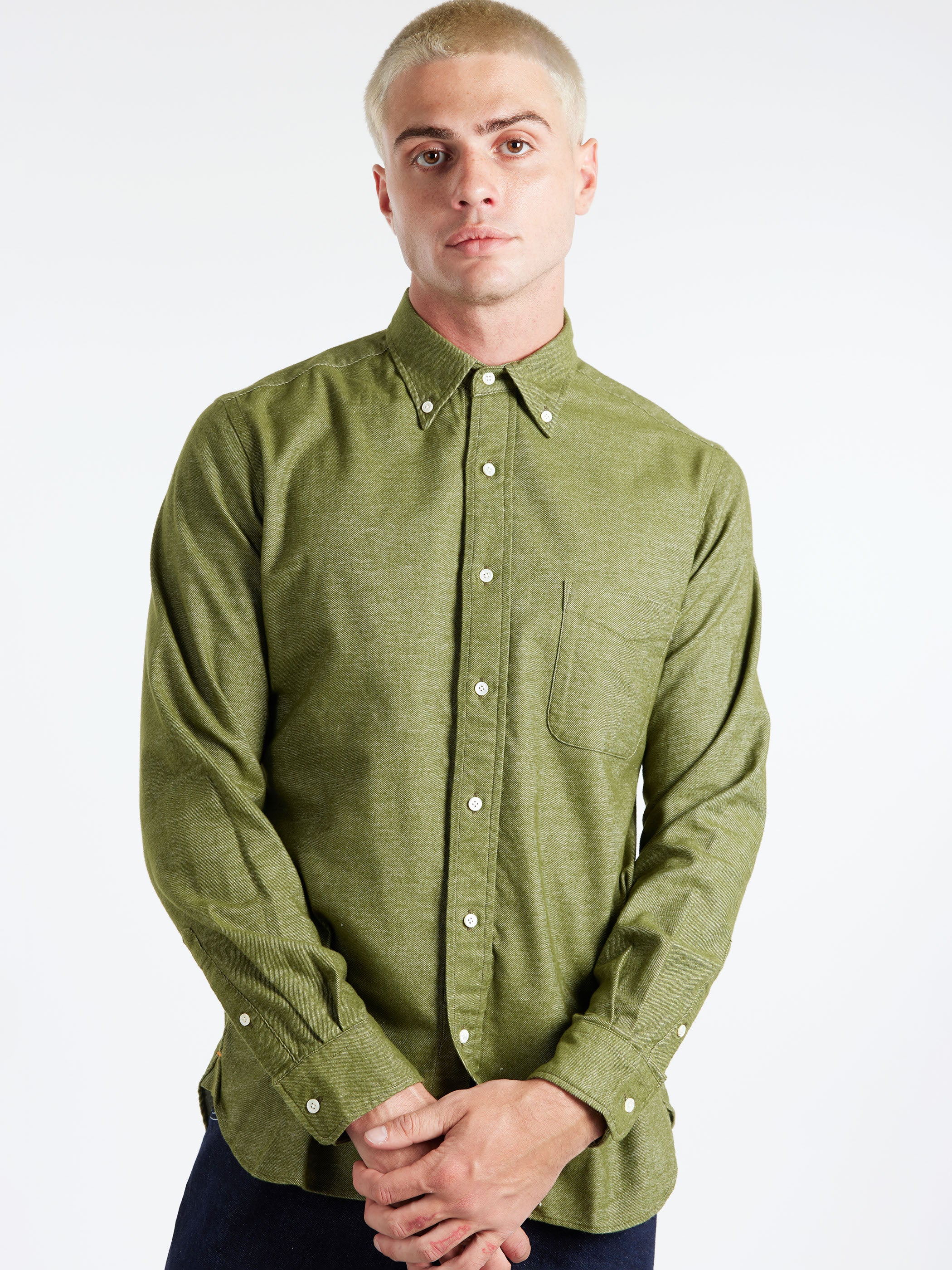 Flannel Solid Button Down Shirt