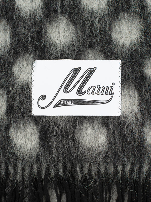 WOOL-MOHAIR SCARF WITH POLKA DOTS