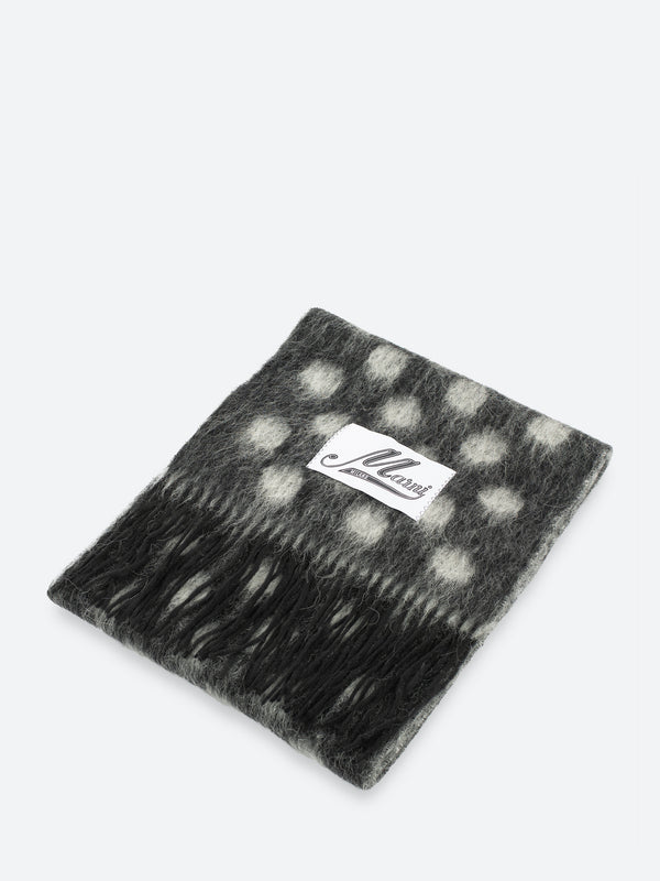 WOOL-MOHAIR SCARF WITH POLKA DOTS