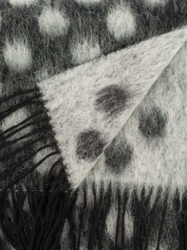 WOOL-MOHAIR SCARF WITH POLKA DOTS