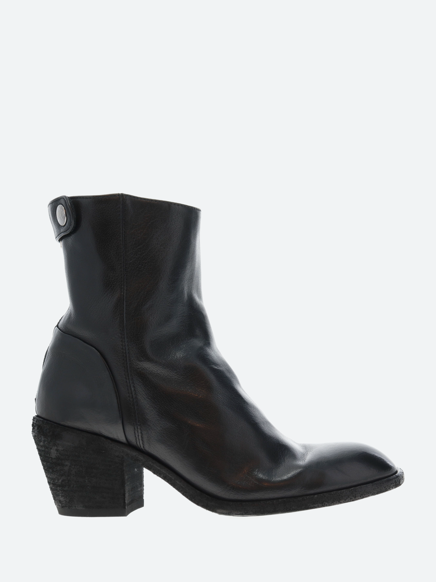 靴 90s Shirring leather boots Officine Creative - Sydne 003 Zip Boots in Nero Ignis – gravitypope