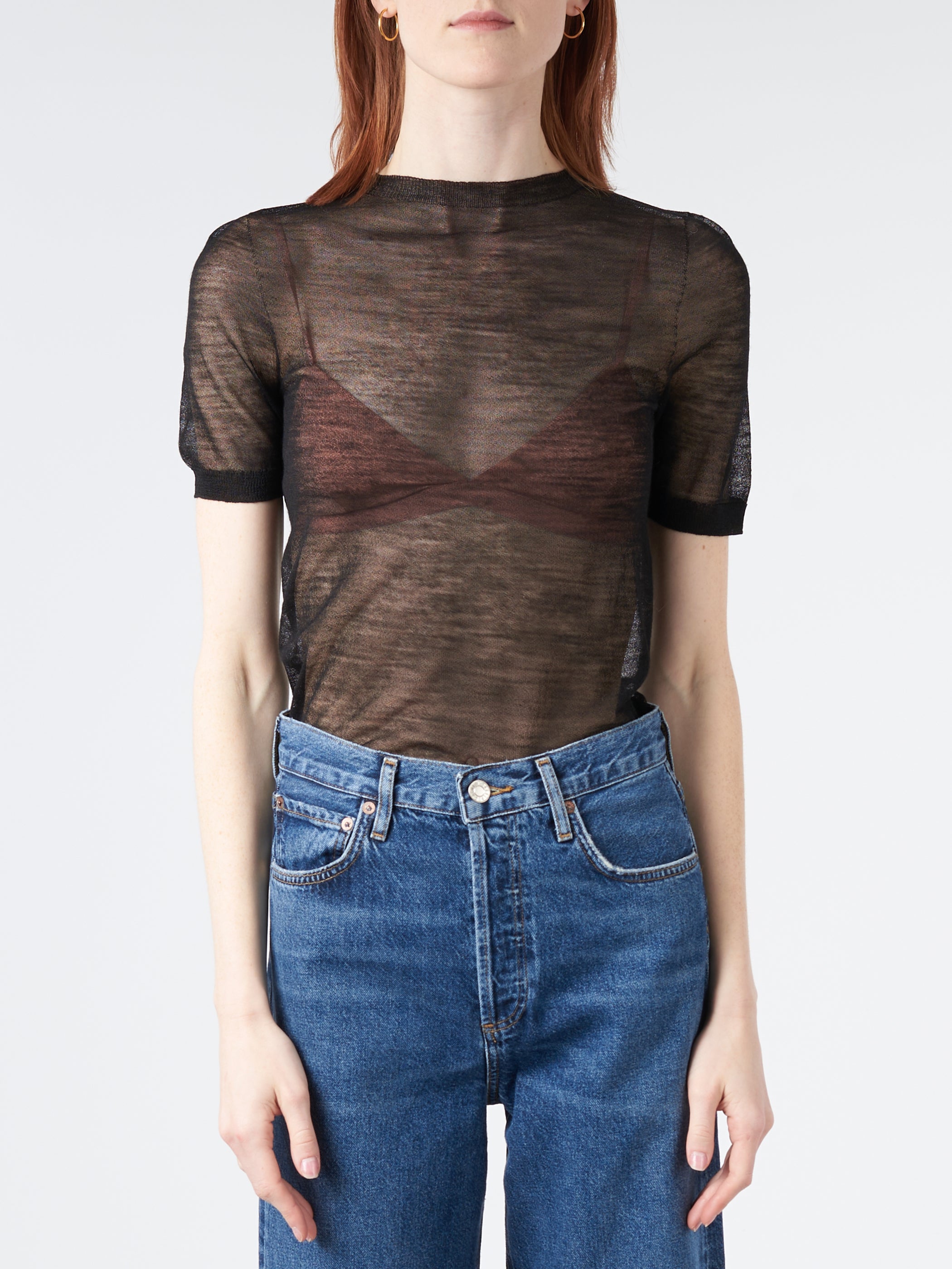 Sheer Knit T-Shirt