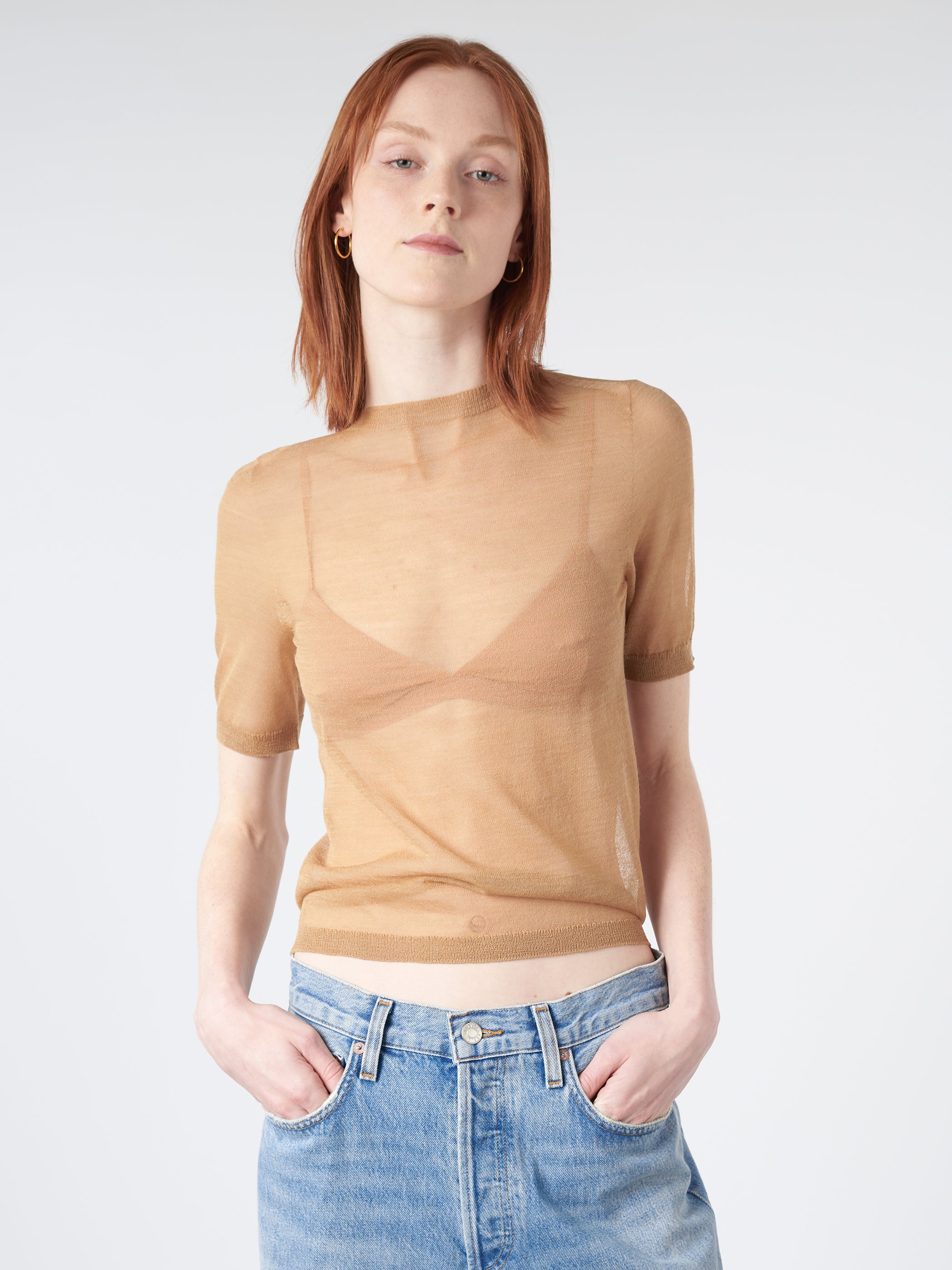 Sheer Knit T-Shirt