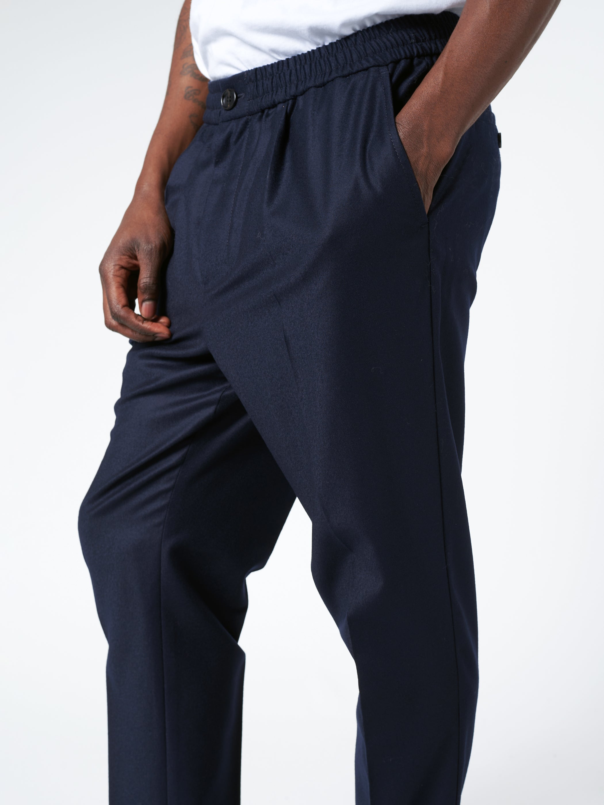 Elasticated Waist Cropped Fit Trousers