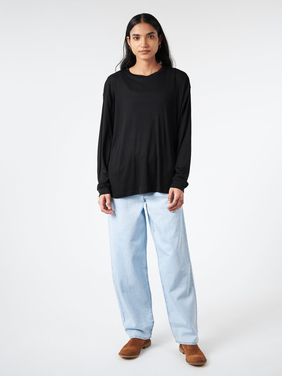 Studio Nicholson - Simmons Long Sleeve T-Shirt in Black Studio Nicholson - Simmons Long Sleeve T-Shirt in Black