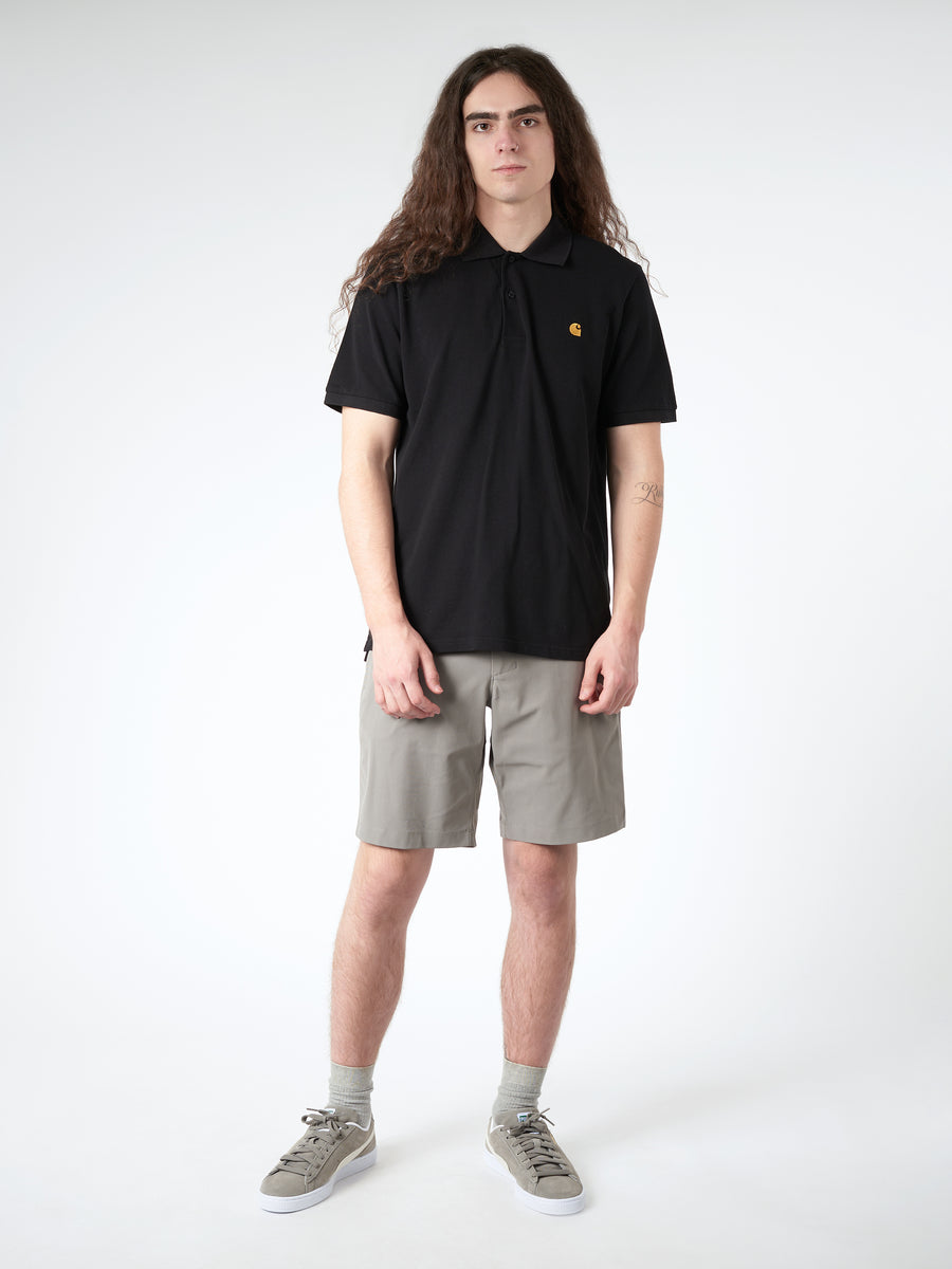 Carhartt WIP - S/S Chase Pique Polo in Black – gravitypope