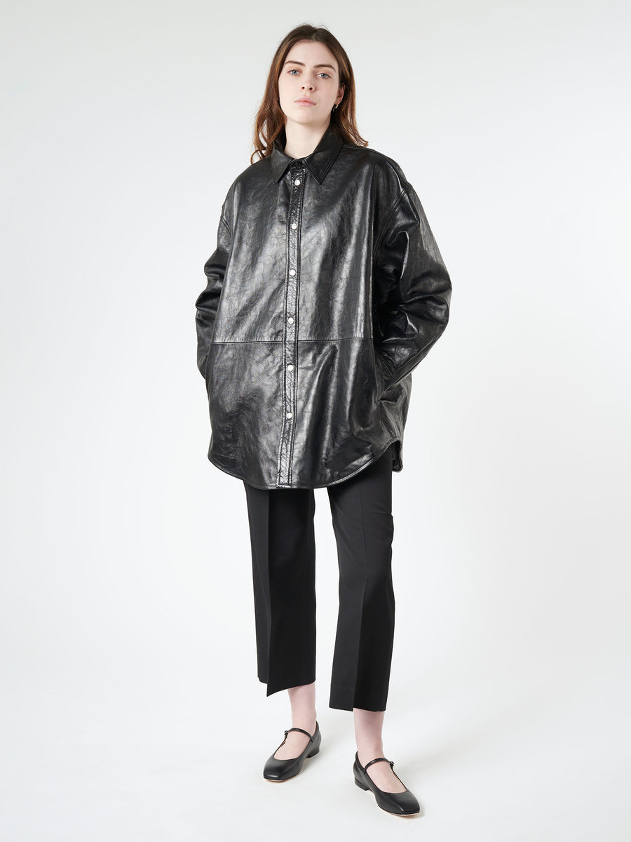 Acne Studios - Letar Shiny Nappa Leather Shirt Jacket