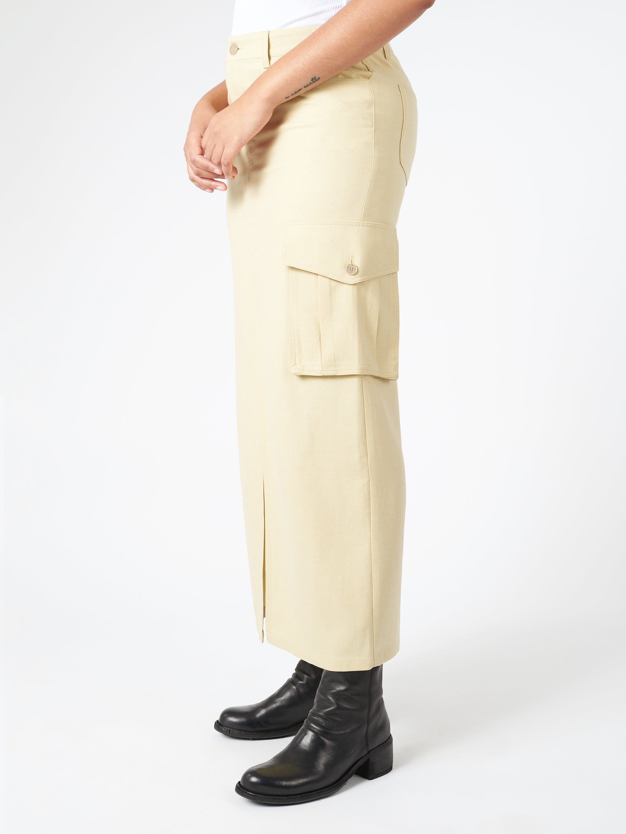 Crepe Cargo Skirt