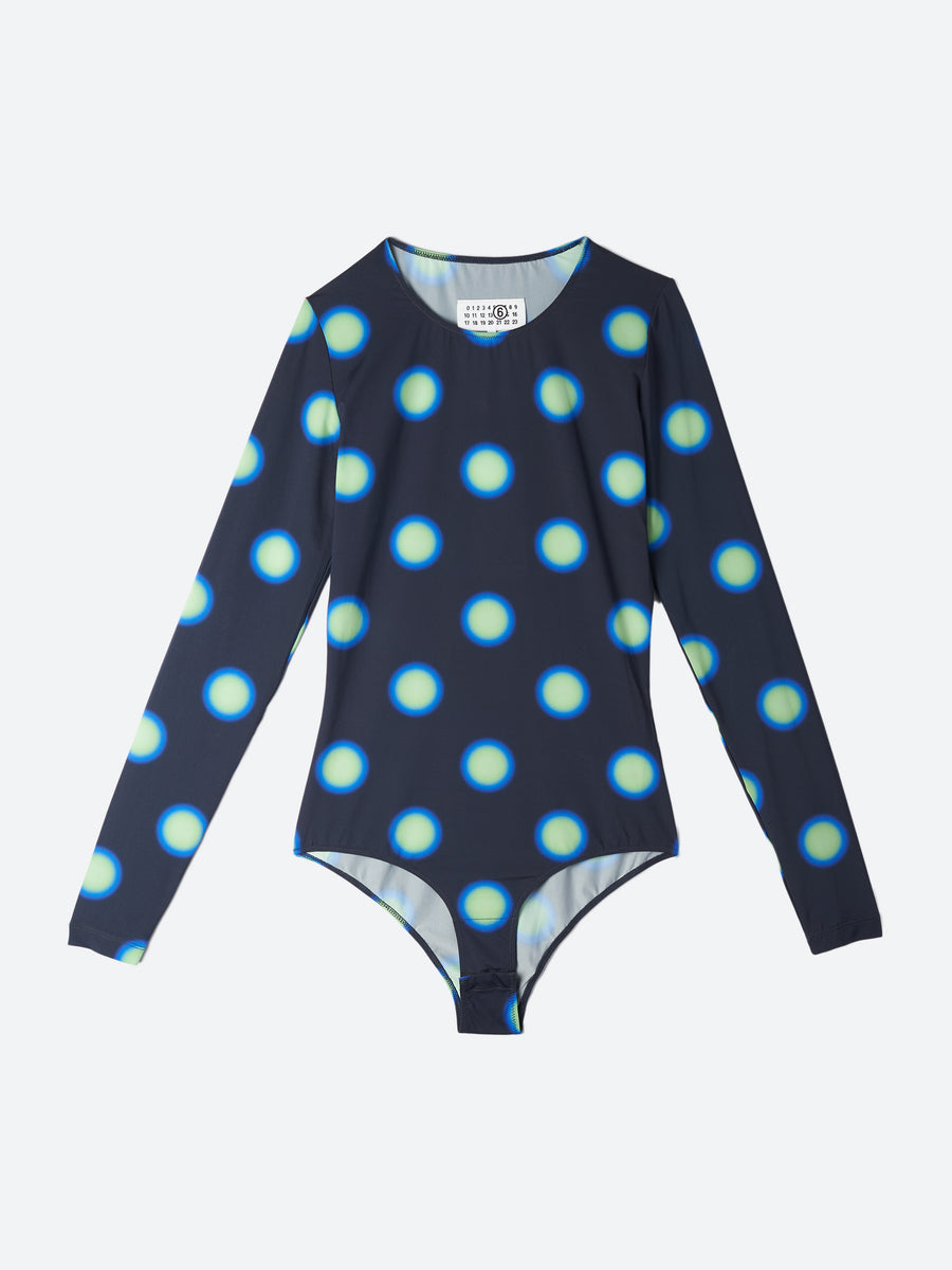 MM6 Maison Margiela - Print Long-Sleeve Bodysuit in Black