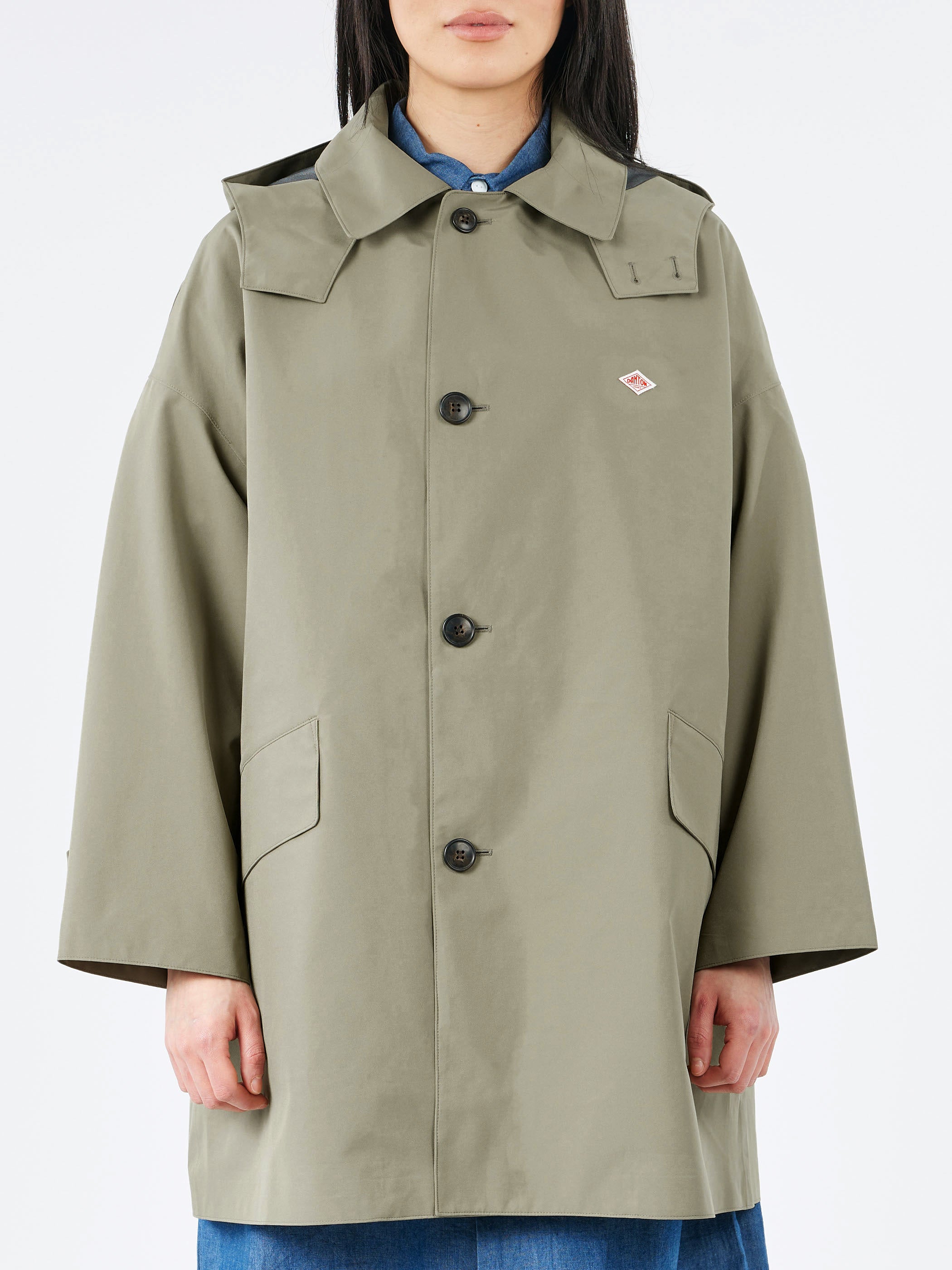 Women's 3-Layer Cloth Hooded Balmacaan Coat