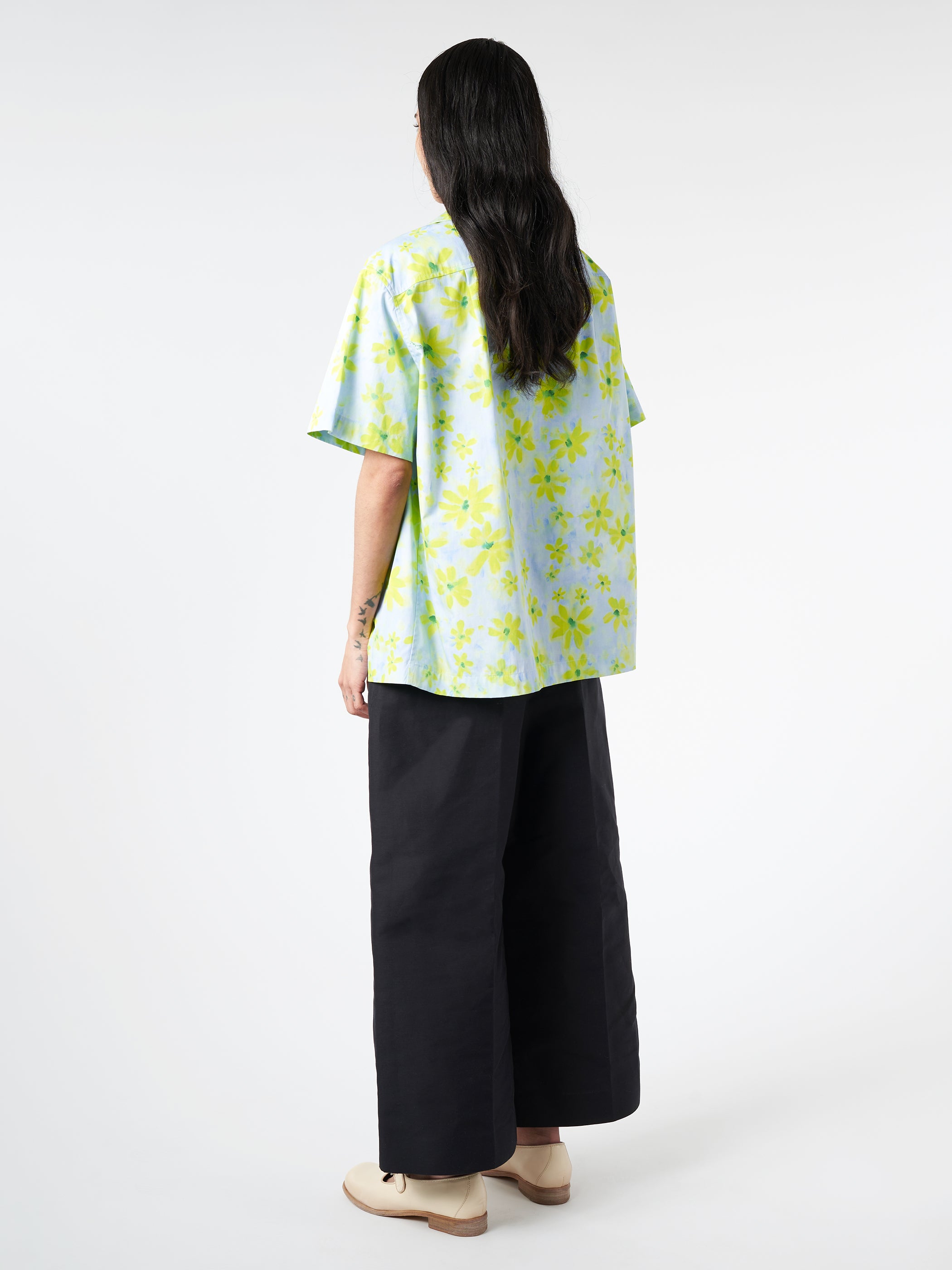 Poplin Bowling Shirt with Parade Print