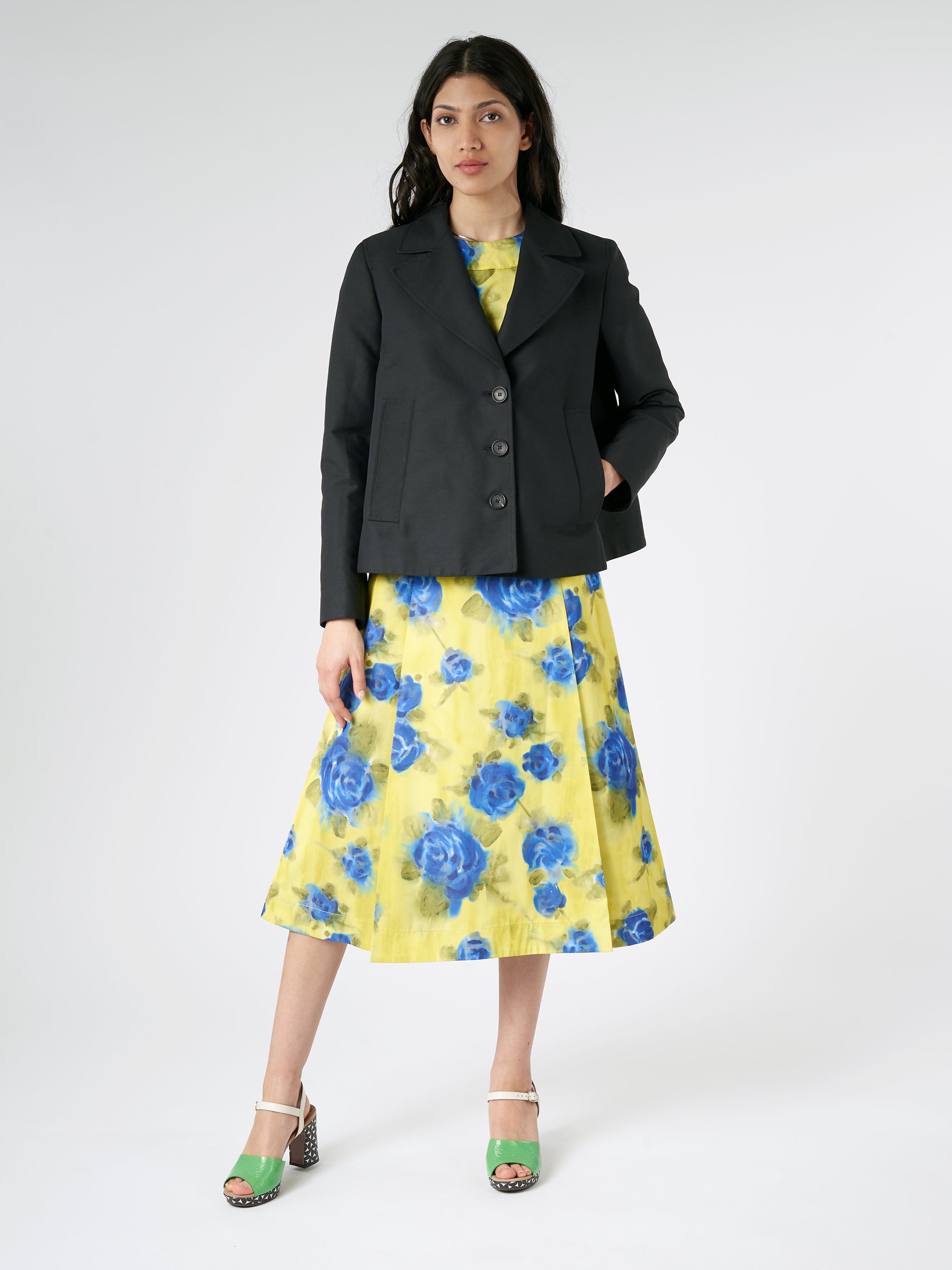 A-Line Cady Jacket with Back Pleat