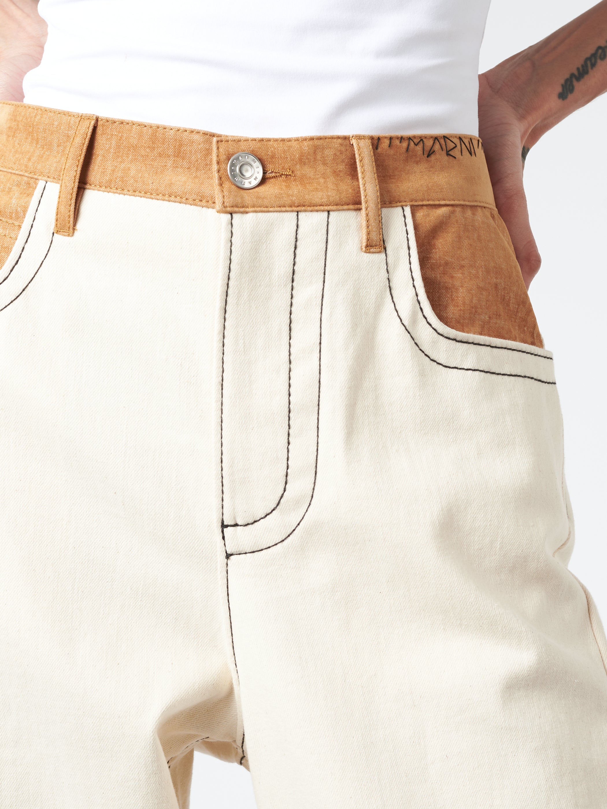 Carrot-Fit Jeans with Marni Mending
