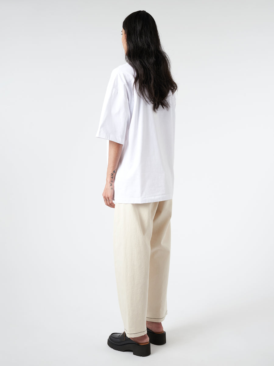 Marni - T-Shirt with Wordsearch Flower Print in Lily White