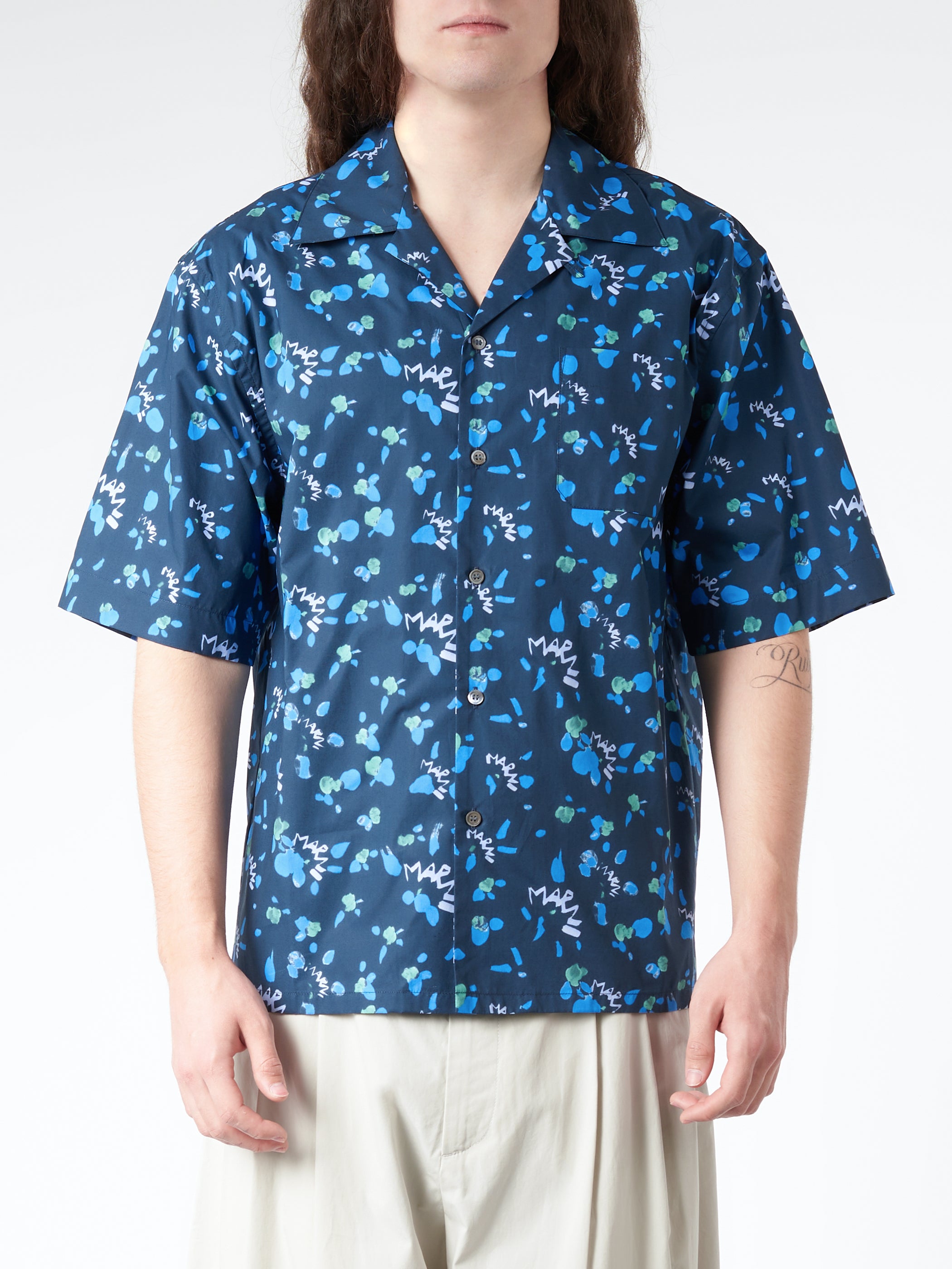 Bowling Shirt with Marni Dripping Print