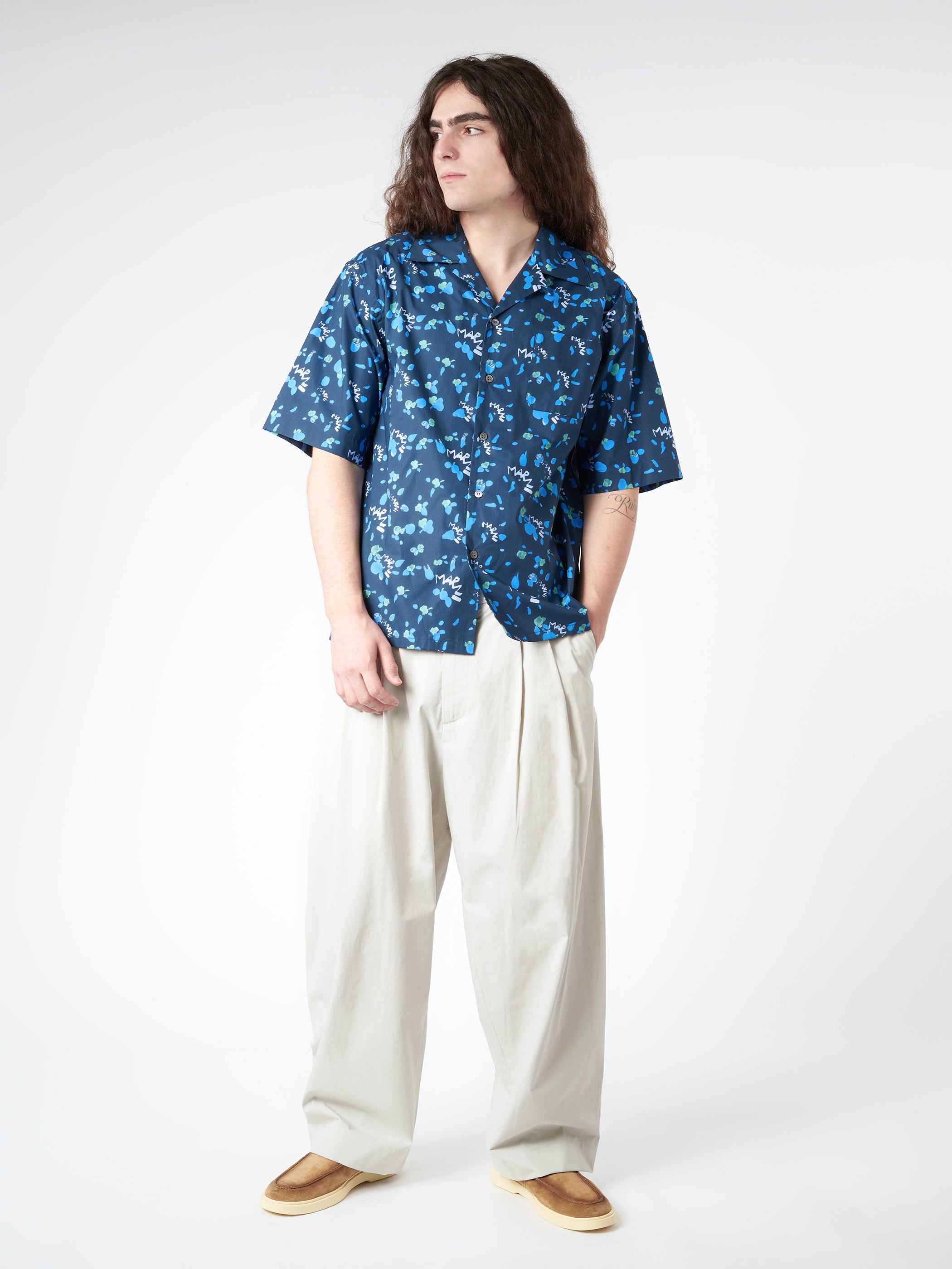 Bowling Shirt with Marni Dripping Print