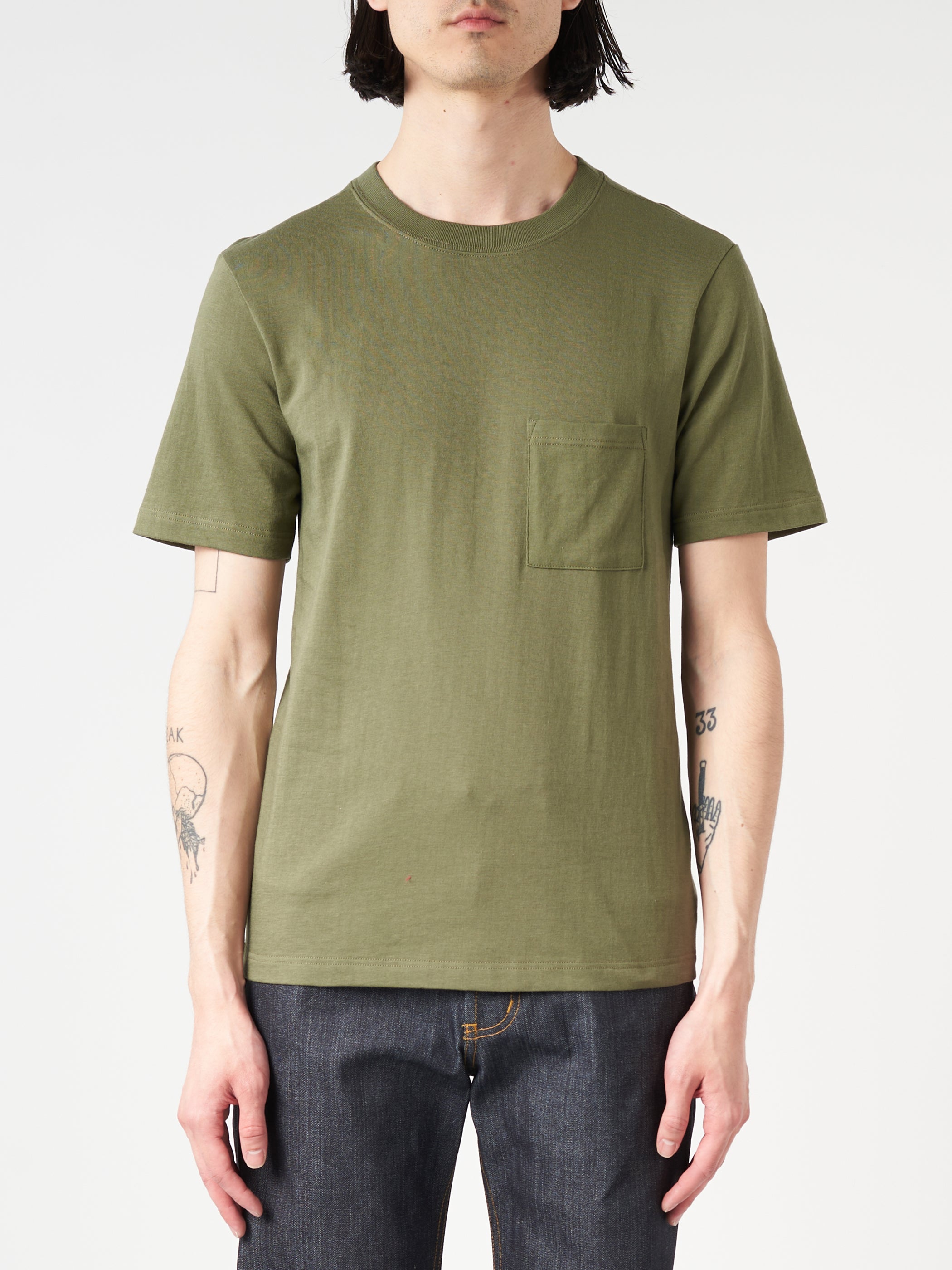Loopwheeled T-Shirt with Pocket