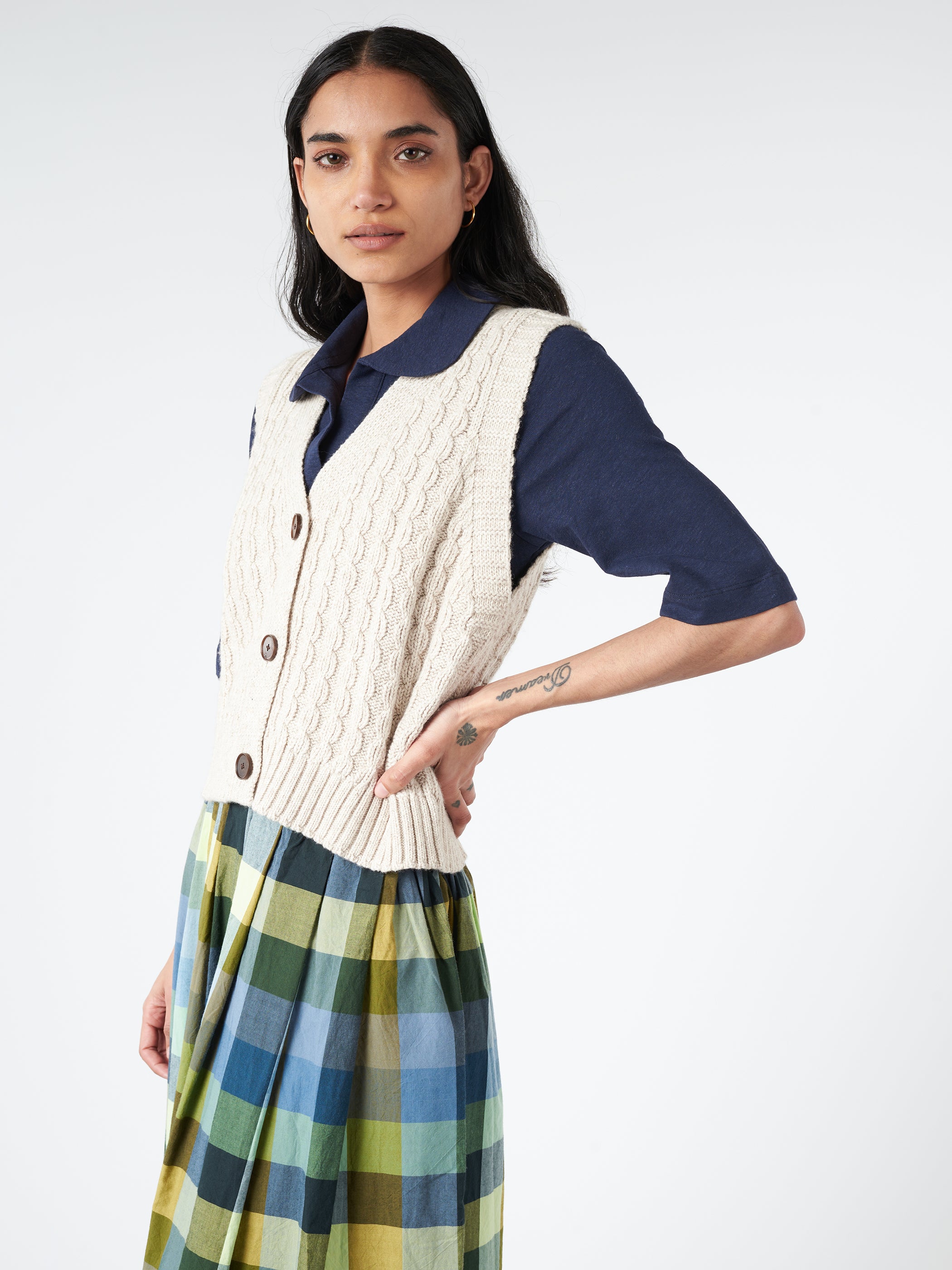 Textured Knitted Waistcoat