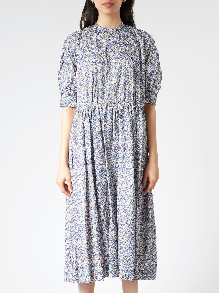 Toujours - Half Sleeve Classic Gathered Dress TM42WD05 Brown