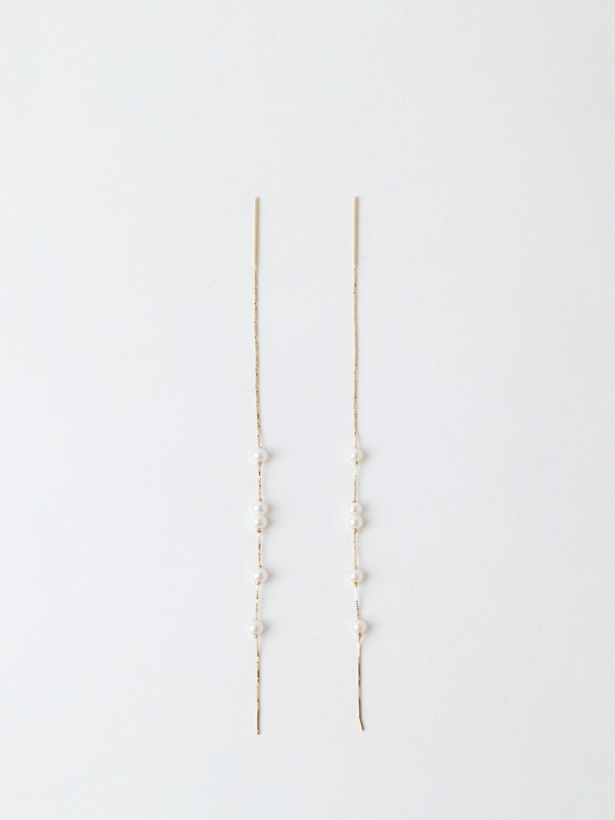 Box Thread Pearl Earrings
