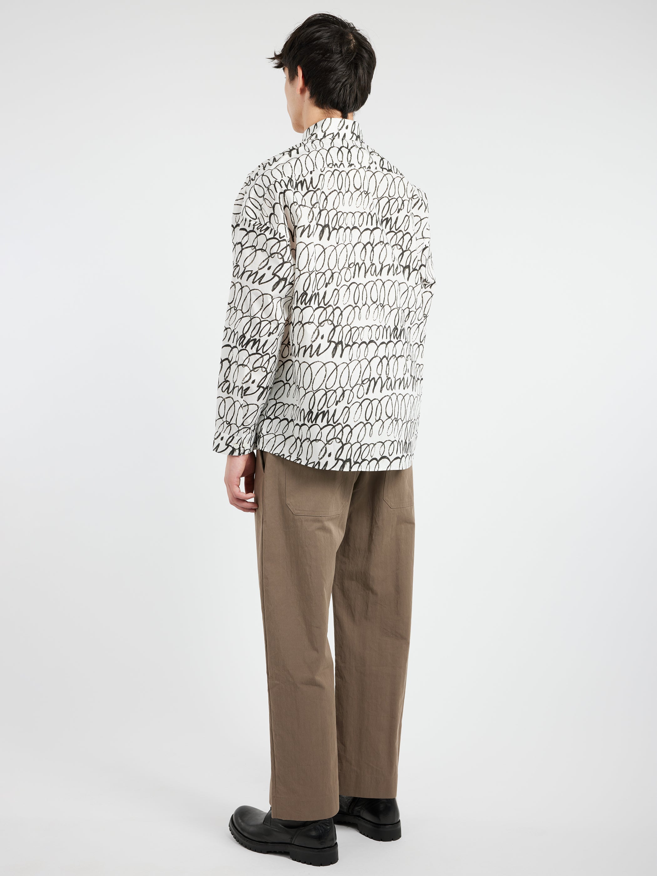 Poplin Shirt with Marni Scribble Motif