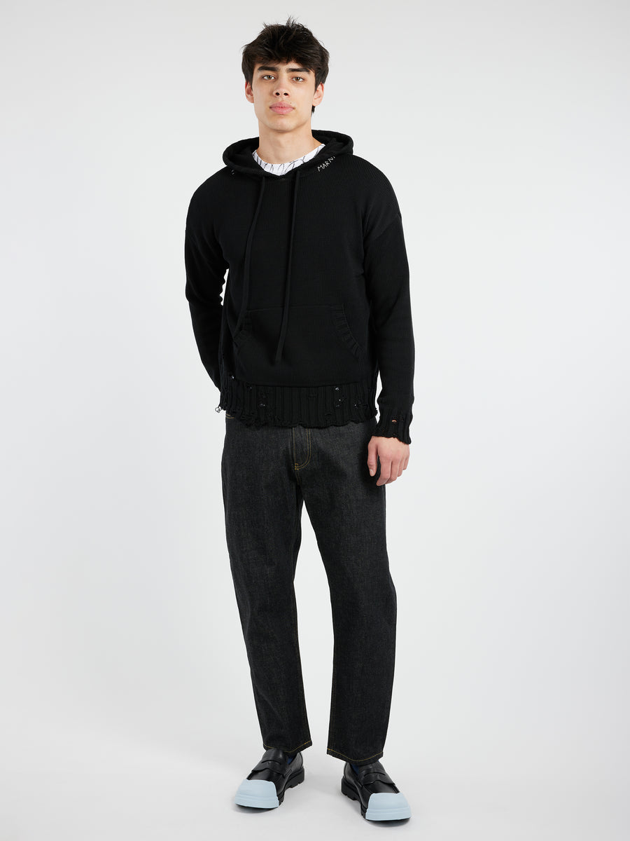 Marni - Knit Hoodie in Black – gravitypope Marni - Knit Hoodie in Black – gravitypope