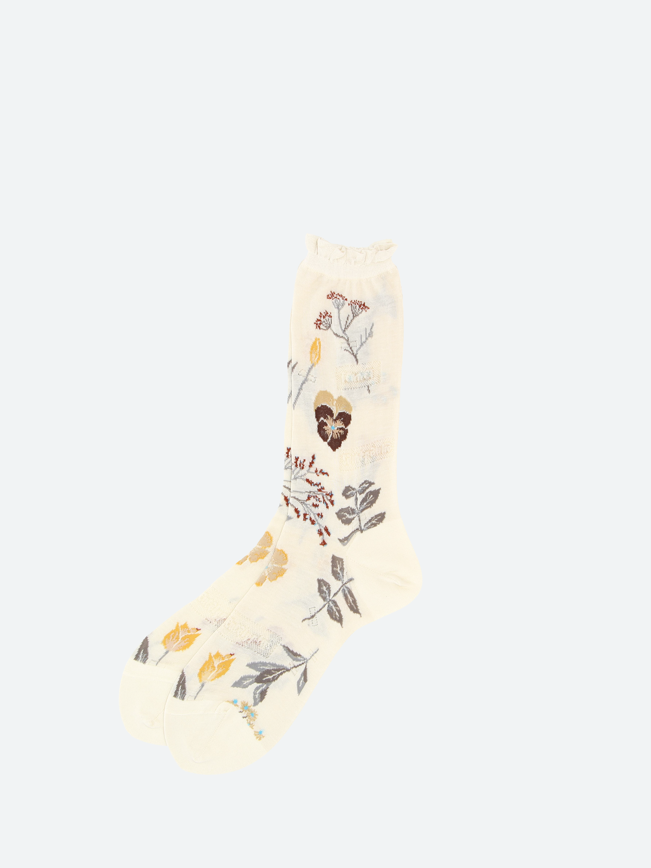 Pressed Flower Crew Sock