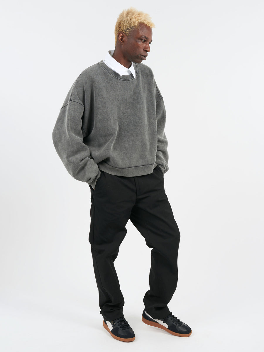 【BAON】[unisex] Danoy Lettering Pocket Sweatshirt Acne Studios - Fester U Vintage Sweatshirt in Concrete Grey