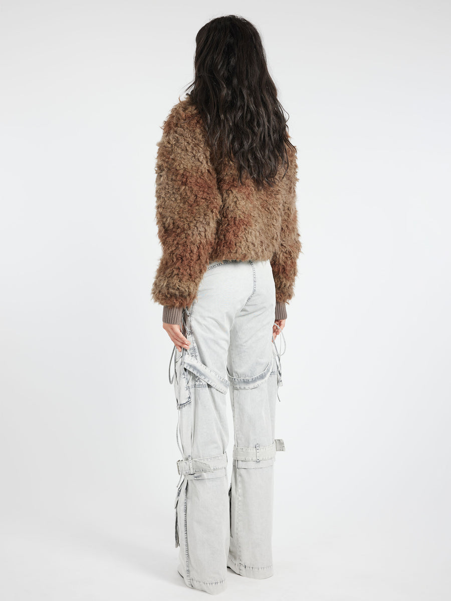 Acne Studios - Freya Faux Fur Jacket in Mud Brown – gravitypope