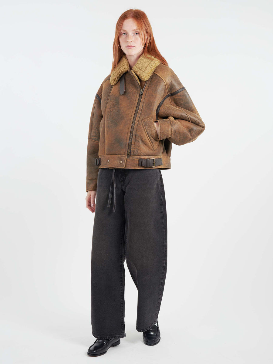 Acne Studios - Lakota Biker Jacket in Brown – gravitypope