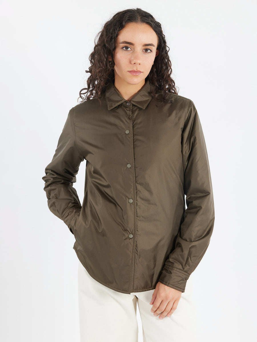 ジャケット・アウター OUTIL VESTE POLIGNY Aspesi - Glue Japanese Nylon Shirt-Jacket in Military