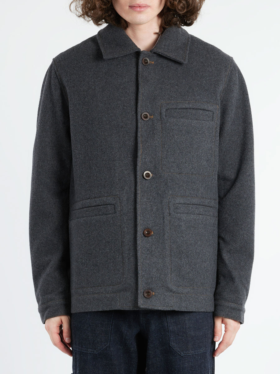 Herlipto Proust Wool-Blend Melton Coat