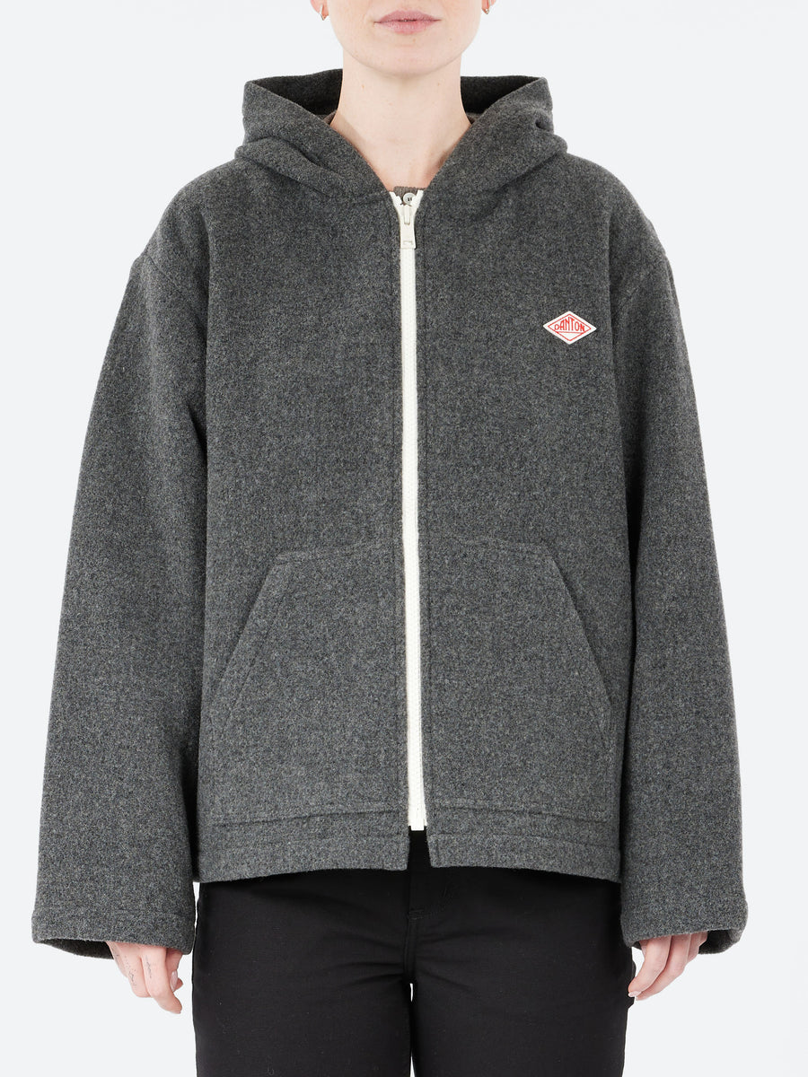 Danton - Men's Wool Light Pile Hooded Jacket in Grey