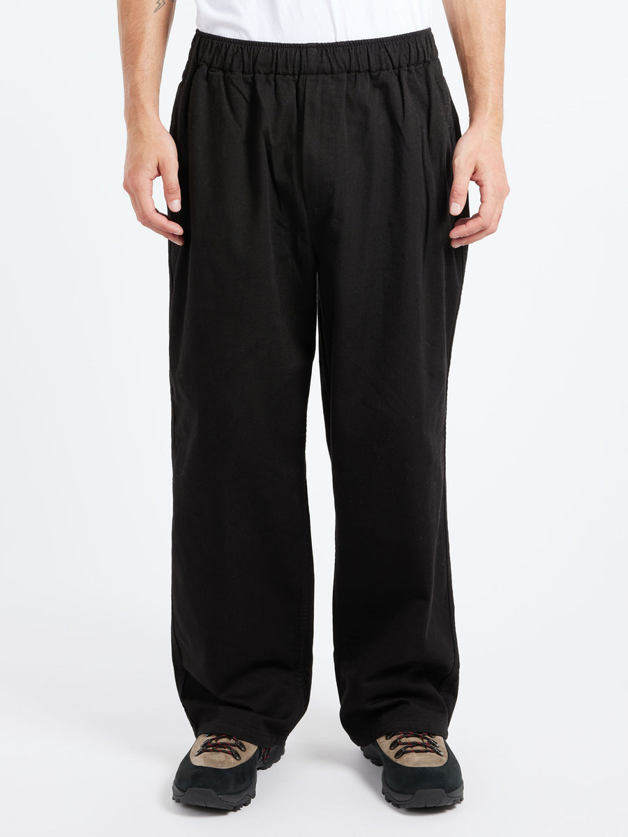 パンツ CC BaggyCloth Easy Trousers - Black KANEMASA PHIL.】36G WOOL STRIPE EASY TROUSERS - BLACK SP