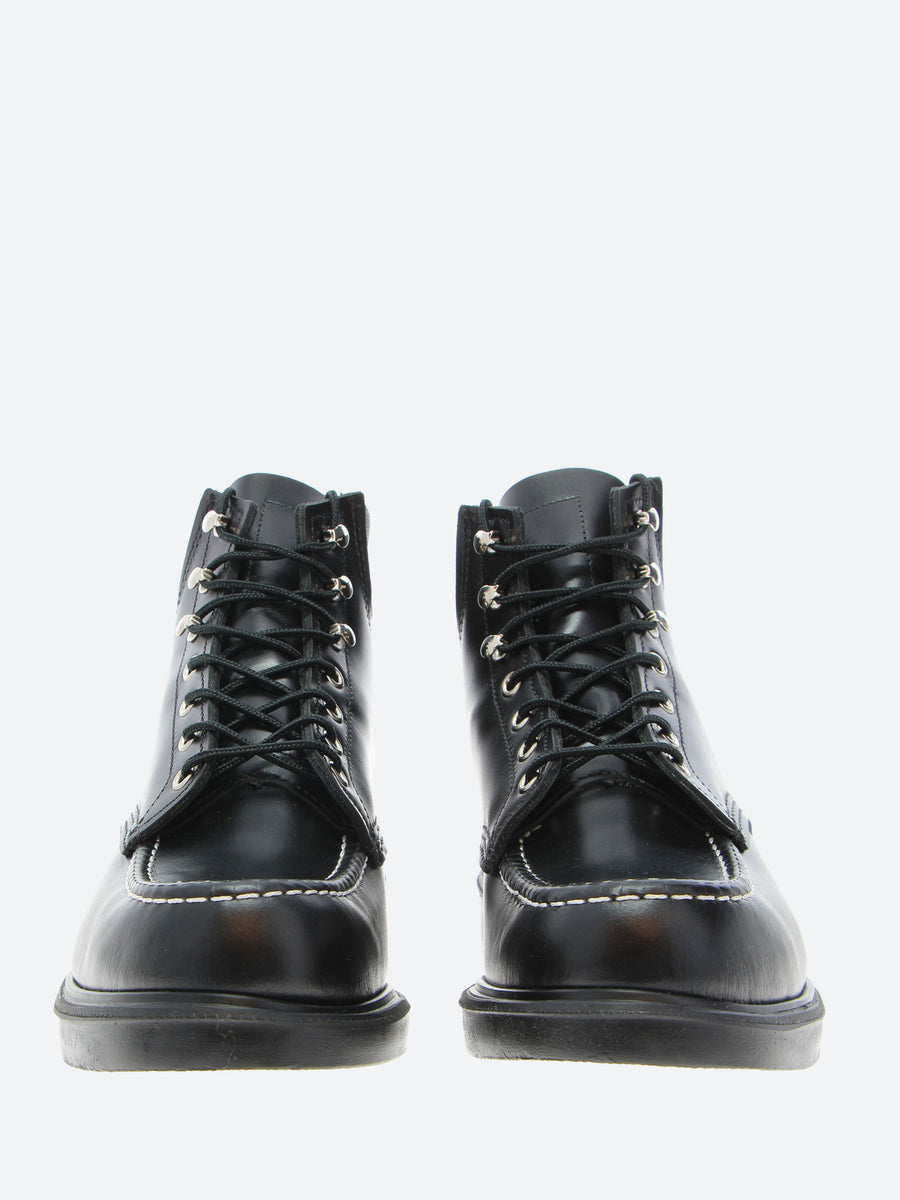 US7 Red Wing 8133 SuperSole® 6-inch Moc Red Wing Shoes 8133 Supersole 6 Moc toe Black – Limbro Denim