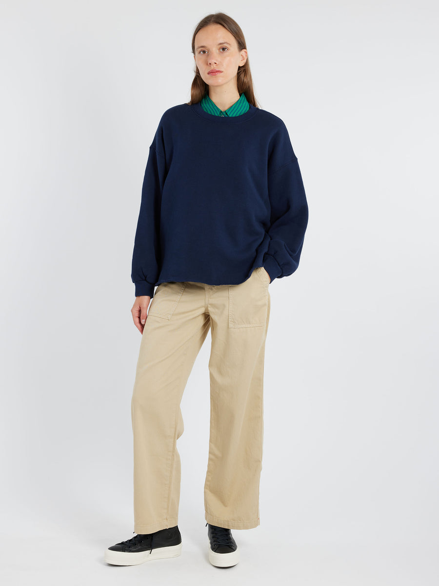 セットアップ RONRON VOLUME SLEEVE RIBBON SWEATSHIRT NAVY Z Zegna - Navy Blue Techmerino Zip-Front Sweatshirt