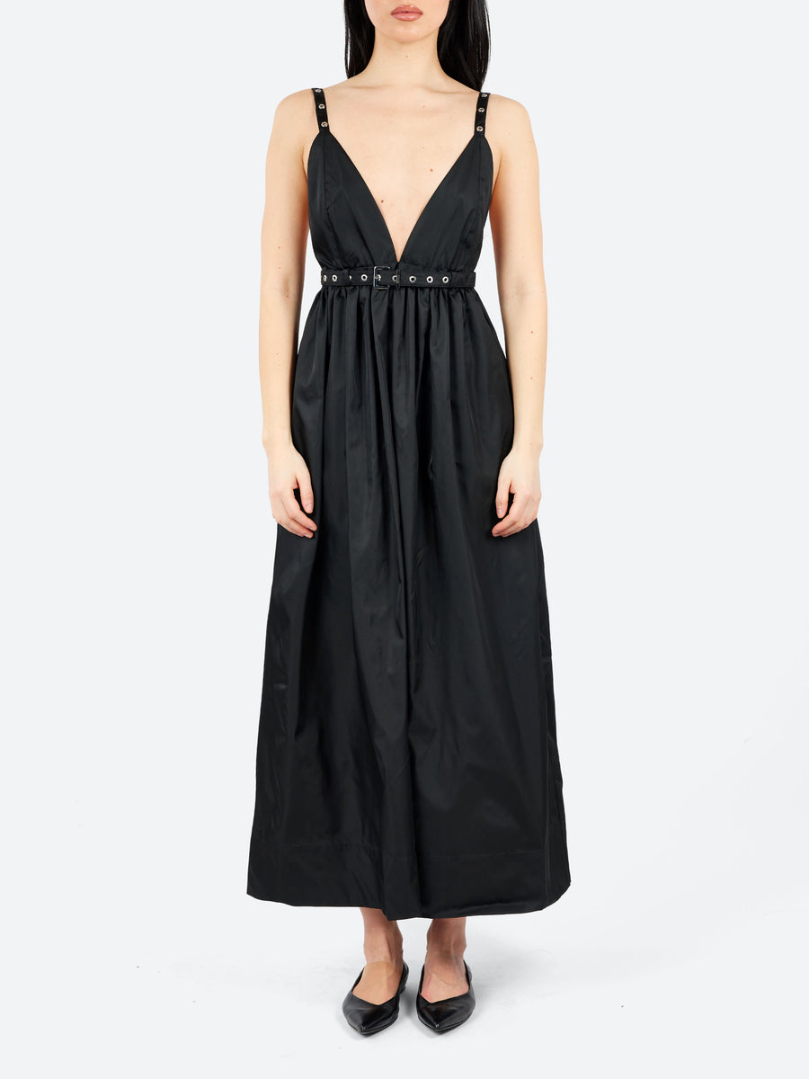ワンピース GANNI Woman Dress Black W0030 099 GANNI - Duchesse Strap Dress in Black – gravitypope