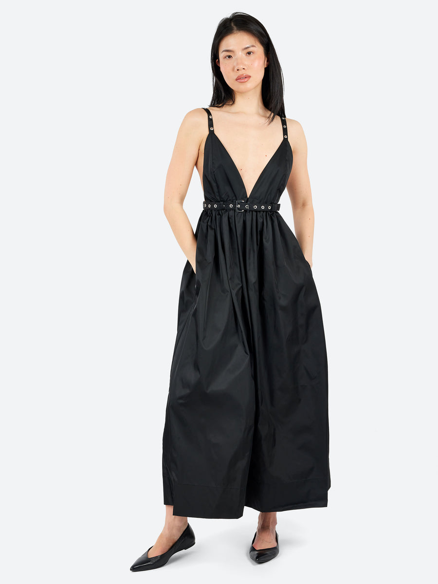 GANNI - Duchesse Strap Dress in Black – gravitypope