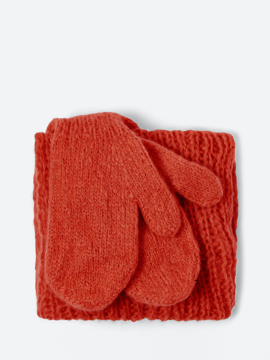 最終価格　rosa mosa MITTONS SCARF COMBO MITTENS SCARF Combo + Hand-knit Scarf + Rust Red – rosa mosa