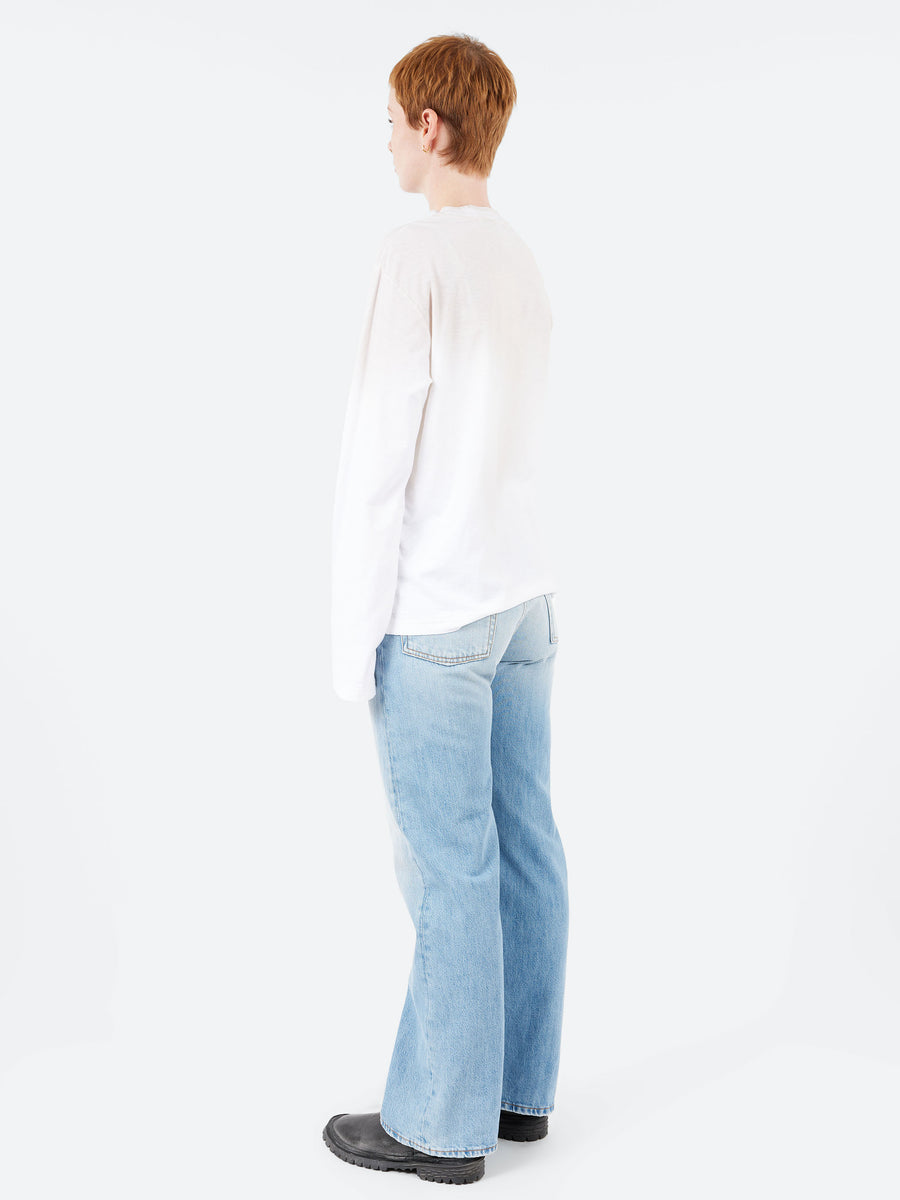 Acne Studios - Logo Long Sleeve T-Shirt in Dusty White