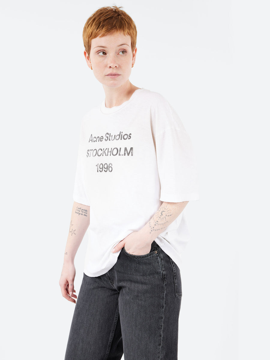 Acne Studios - Logo T-Shirt in Dusty White – gravitypope