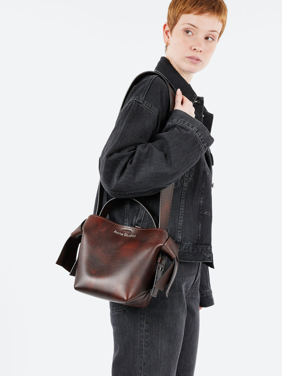 Acne Studios Musubi Mini Shoulder Bag in Dark Brown – gravitypope